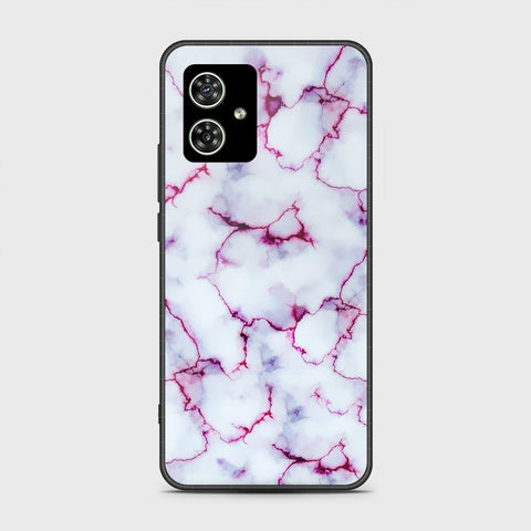 Motorola Moto G54 Cover- White Marble Series - HQ Ultra Shine Premium Infinity Glass Soft Silicon Borders Case