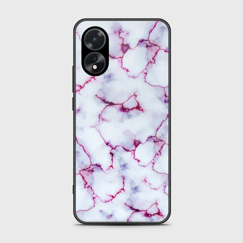 Oppo A38 Cover- White Marble Series - HQ Ultra Shine Premium Infinity Glass Soft Silicon Borders Case