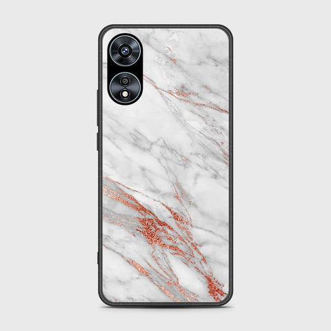 Oppo A58 4G Cover- White Marble Series - HQ Ultra Shine Premium Infinity Glass Soft Silicon Borders Case (Fast Delivery) (SU)