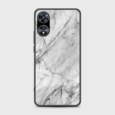 Oppo A58 4G Cover- White Marble Series - HQ Ultra Shine Premium Infinity Glass Soft Silicon Borders Case (Fast Delivery) (SU)