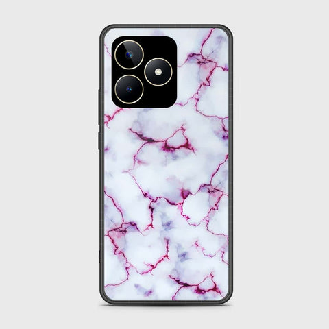 Realme C51 Cover- White Marble Series - HQ Ultra Shine Premium Infinity Glass Soft Silicon Borders Case
