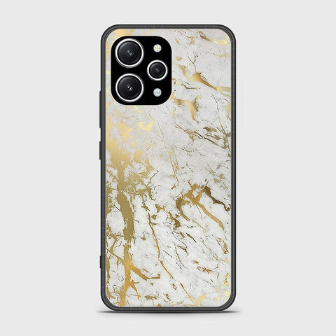 Xiaomi Redmi 12 4G Cover- White Marble Series - HQ Ultra Shine Premium Infinity Glass Soft Silicon Borders Case (Fast Delivery)