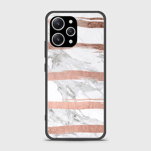 Xiaomi Redmi 12 4G Cover- White Marble Series - HQ Premium Shine Durable Shatterproof Case