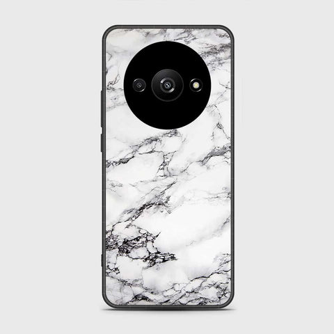 Xiaomi Redmi A3x Cover- White Marble Series - HQ Ultra Shine Premium Infinity Glass Soft Silicon Borders Case (Fast Delivery)