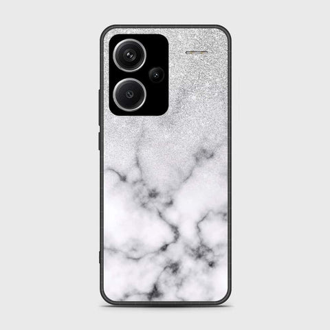 Xiaomi Redmi Note 13 Pro Plus 5G Cover- White Marble Series - HQ Ultra Shine Premium Infinity Glass Soft Silicon Borders Case (Fast Delivery)