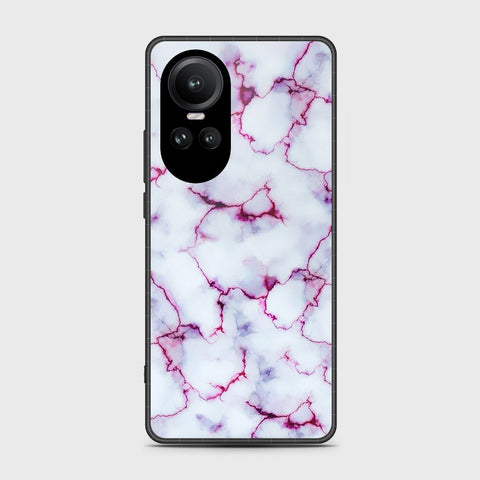 Oppo Reno 10 Pro Cover- White Marble Series - HQ Ultra Shine Premium Infinity Glass Soft Silicon Borders Case