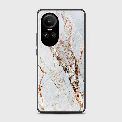 Oppo Reno 10 Pro Cover- White Marble Series - HQ Ultra Shine Premium Infinity Glass Soft Silicon Borders Case