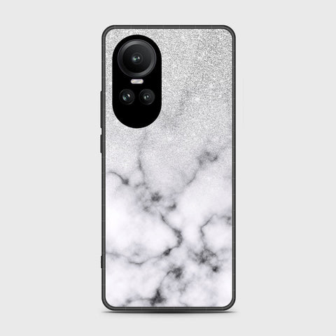 Oppo Reno 10 Pro Cover- White Marble Series - HQ Ultra Shine Premium Infinity Glass Soft Silicon Borders Case