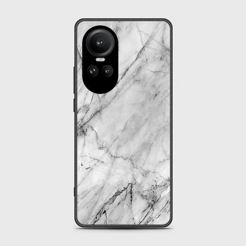 Oppo Reno 10 Pro Cover- White Marble Series - HQ Ultra Shine Premium Infinity Glass Soft Silicon Borders Case