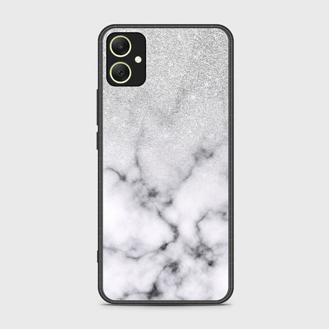 Samsung Galaxy A05 Cover- White Marble Series - HQ Ultra Shine Premium Infinity Glass Soft Silicon Borders Case (Fast Delivery) (SU)