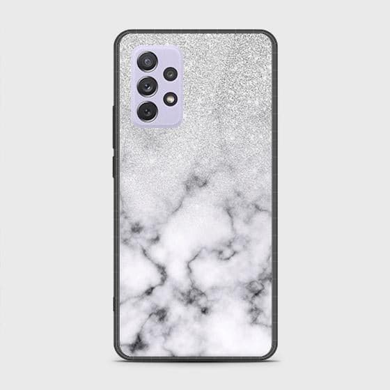 Samsung Galaxy A72 Cover - White Marble Series - D42 - HQ Ultra Shine Premium Infinity Glass Soft Silicon Borders Case ( Fast Delivery )