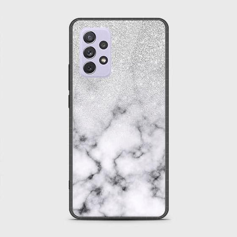Samsung Galaxy A72 Cover - White Marble Series - D42 - HQ Ultra Shine Premium Infinity Glass Soft Silicon Borders Case ( Fast Delivery )