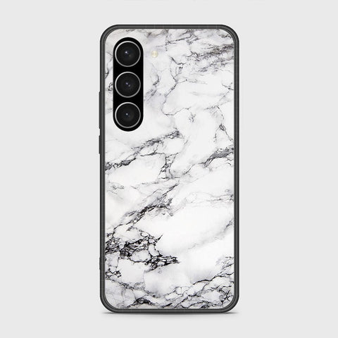 Samsung Galaxy S23 Plus 5G Cover- White Marble Series - HQ Ultra Shine Premium Infinity Glass Soft Silicon Borders Case (Fast Delivery)