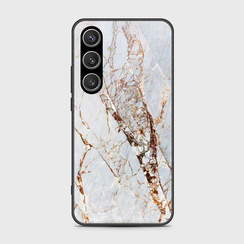 Samsung Galaxy S25 FE Cover- White Marble Series - HQ Ultra Shine Premium Infinity Glass Soft Silicon Borders Case