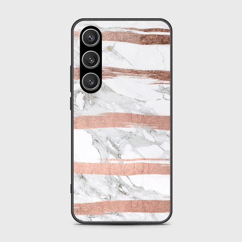 Samsung Galaxy S25 FE Cover- White Marble Series - HQ Ultra Shine Premium Infinity Glass Soft Silicon Borders Case