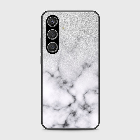 Samsung Galaxy S25 FE Cover- White Marble Series - HQ Ultra Shine Premium Infinity Glass Soft Silicon Borders Case