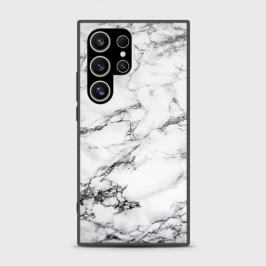 Samsung Galaxy S24 Ultra Cover- White Marble Series - HQ Premium Shine Durable Shatterproof Case