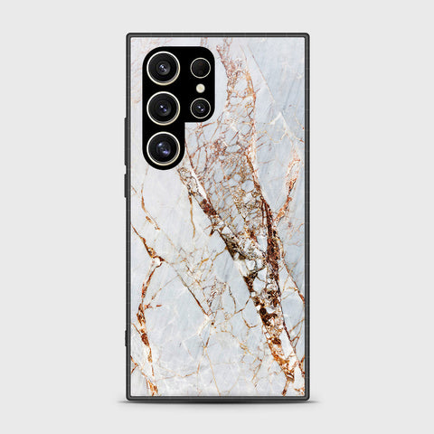 Samsung Galaxy S24 Ultra Cover- White Marble Series - HQ Premium Shine Durable Shatterproof Case