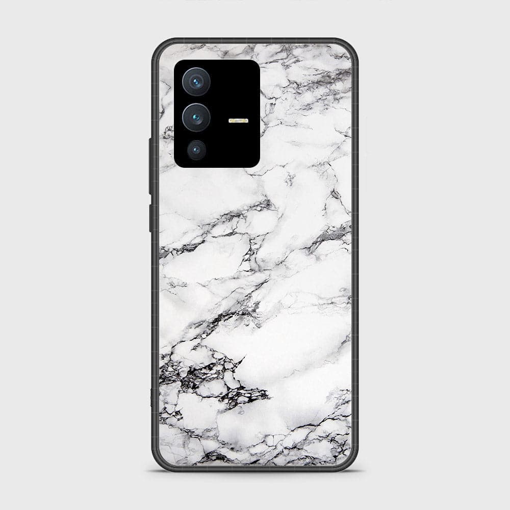 Vivo S12 Cover - White Marble Series - D12 - HQ Ultra Shine Premium Infinity Glass Soft Silicon Borders Case ( Fast Delivery )