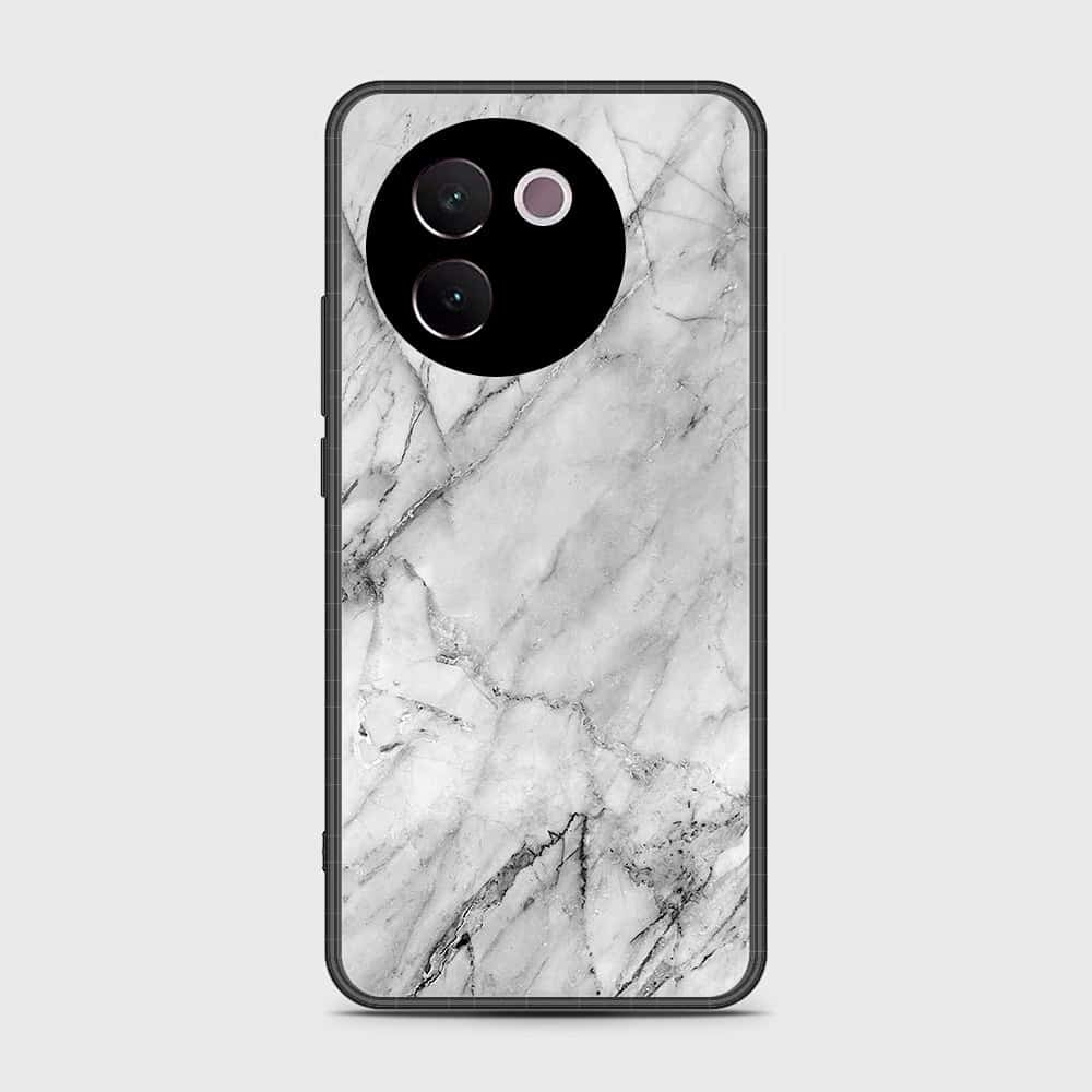 Vivo V30e Cover- White Marble Series - HQ Ultra Shine Premium Infinity Glass Soft Silicon Borders Case (Fast Delivery)(AS)