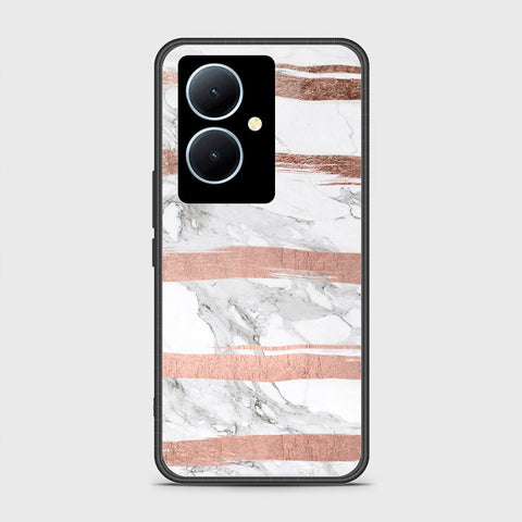 Vivo Y78 Cover- White Marble Series - HQ Ultra Shine Premium Infinity Glass Soft Silicon Borders Case