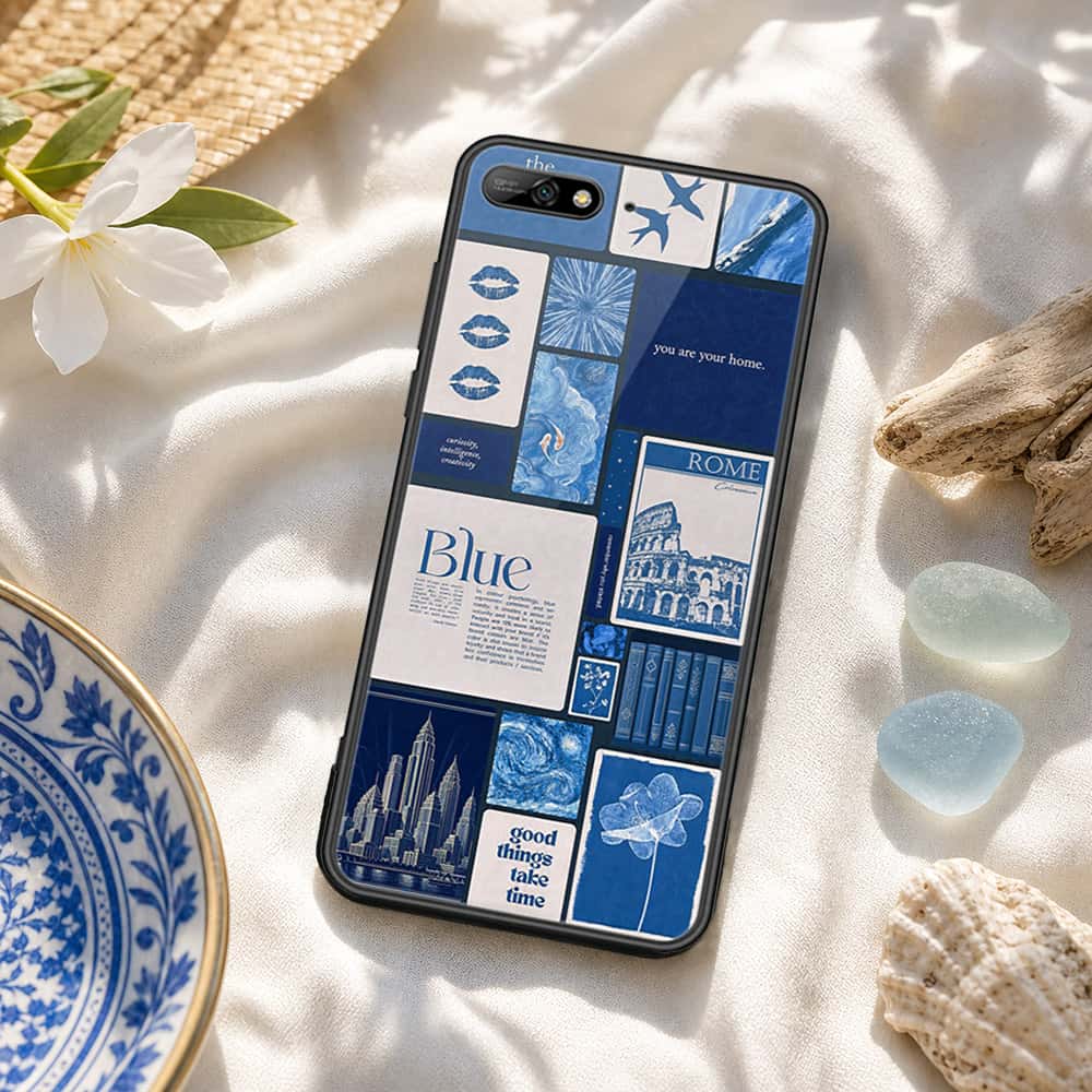 Huawei Y6 Prime 2018 Cover - ONation Aesthetic Collage Series - HQ Ultra Shine Premium Infinity Glass Soft Silicon Borders Case