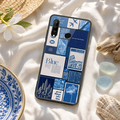 Huawei Nova 4e Cover - ONation Aesthetic Collage Series - HQ Ultra Shine Premium Infinity Glass Soft Silicon Borders Case