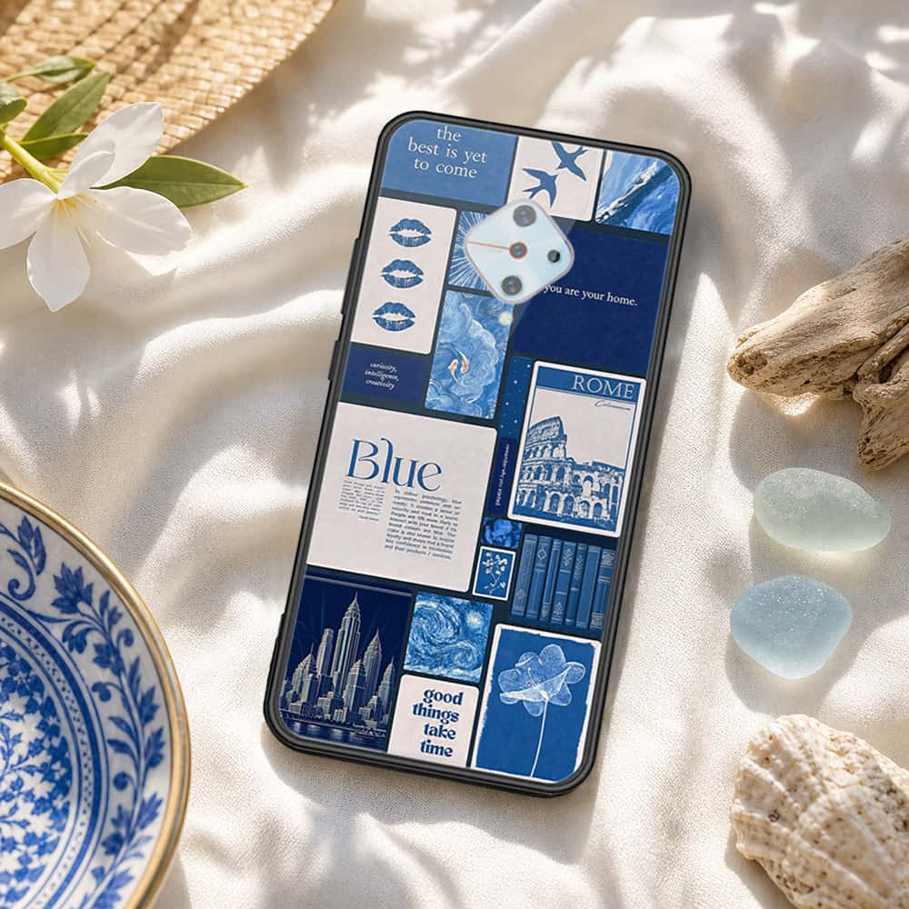 Vivo Y51 (2020 September) Cover - ONation Aesthetic Collage Series - HQ Ultra Shine Premium Infinity Glass Soft Silicon Borders Case