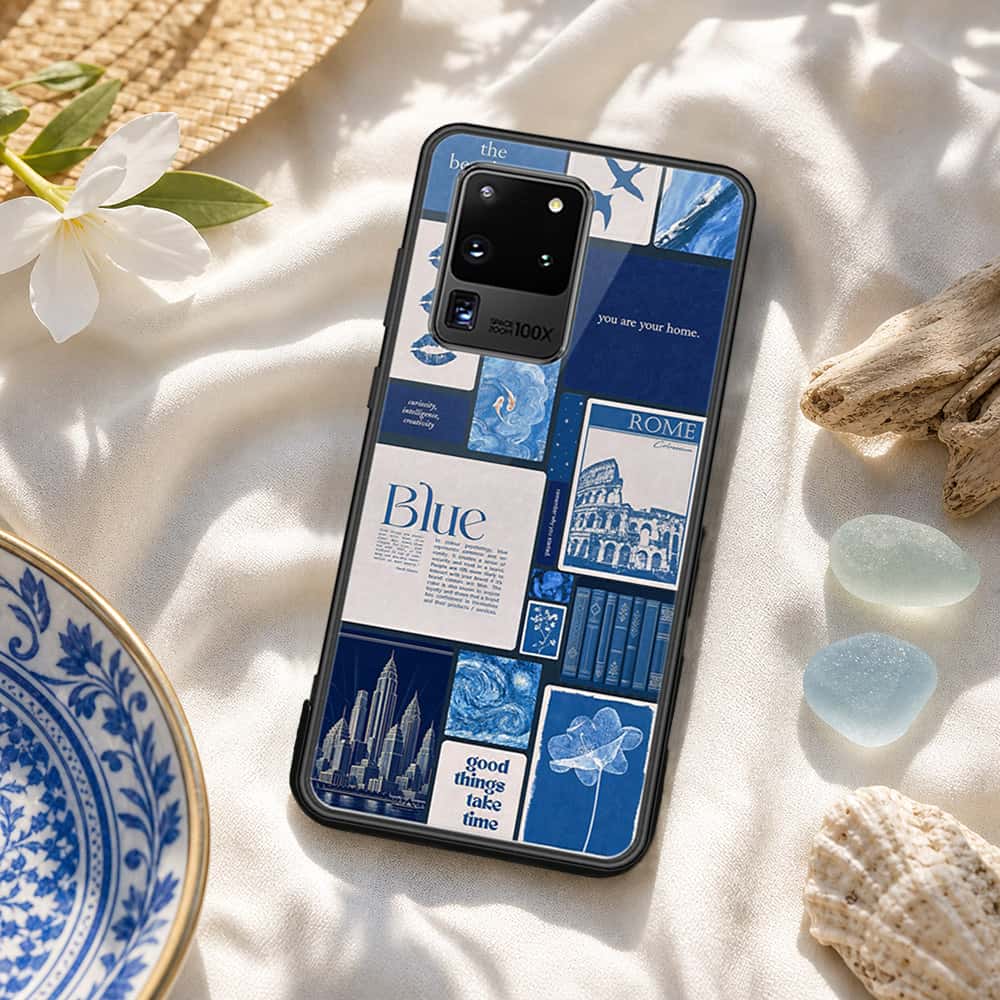 Samsung Galaxy S20 Ultra Cover - ONation Aesthetic Collage Series - HQ Ultra Shine Premium Infinity Glass Soft Silicon Borders Case