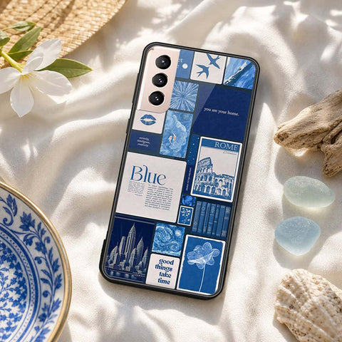 Samsung Galaxy S21 5G Cover - ONation Aesthetic Collage Series - HQ Ultra Shine Premium Infinity Glass Soft Silicon Borders Case