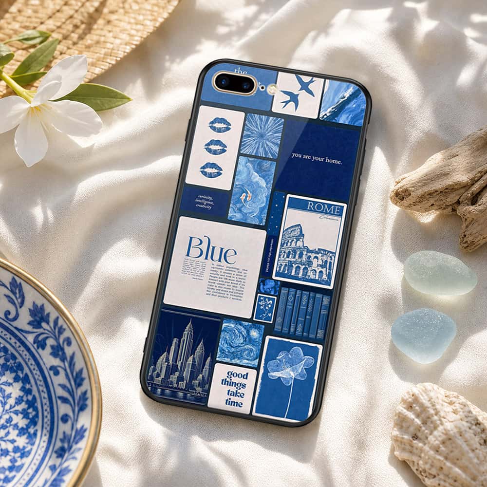 iPhone 8 Plus / 7 Plus - ONation Aesthetic Collage Series - HQ Ultra Shine Premium Infinity Glass Soft Silicon Borders Case