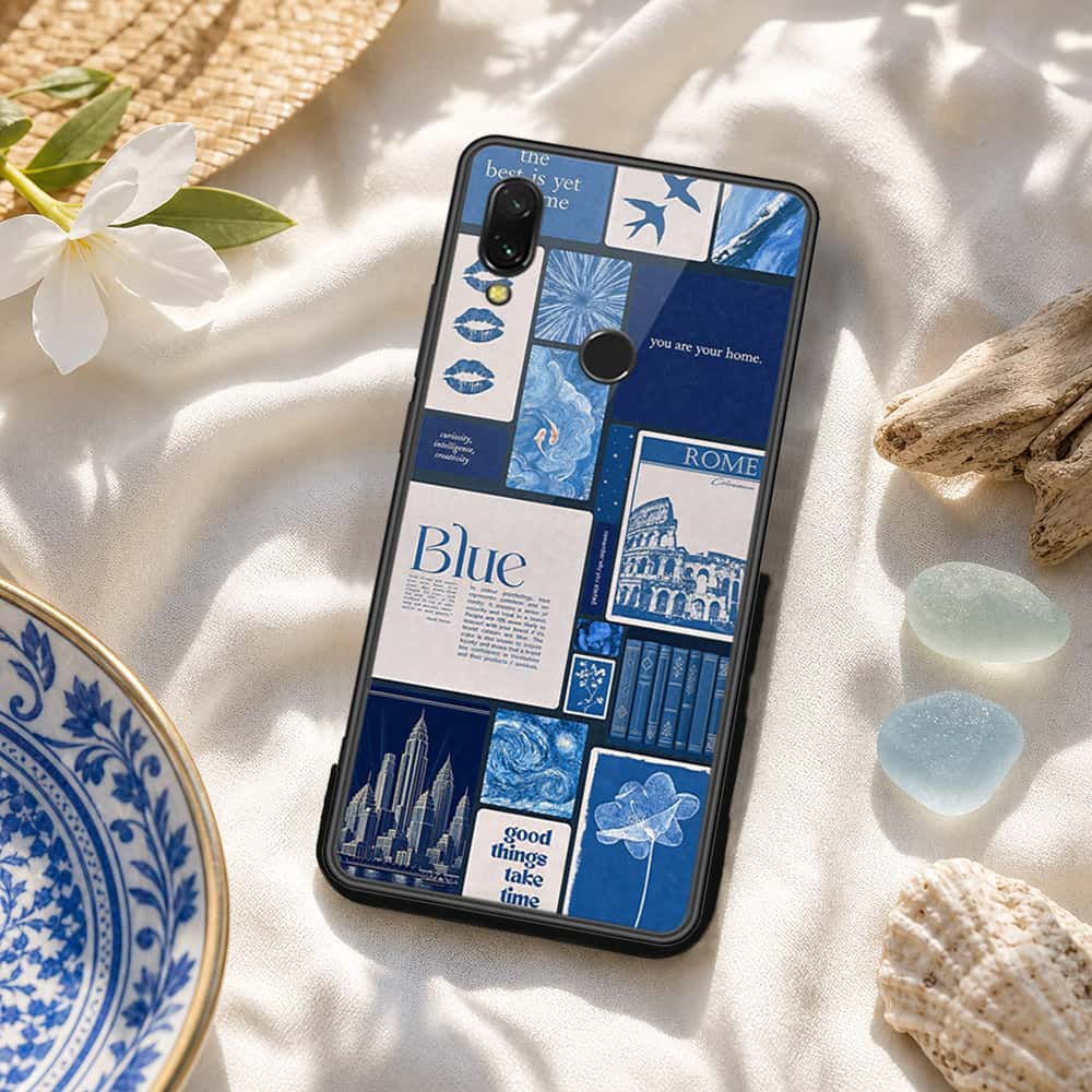 Xiaomi Redmi 7 Cover - ONation Aesthetic Collage Series - HQ Ultra Shine Premium Infinity Glass Soft Silicon Borders Case