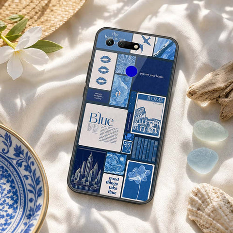 Huawei Honor View 20 Cover - ONation Aesthetic Collage Series - HQ Ultra Shine Premium Infinity Glass Soft Silicon Borders Case