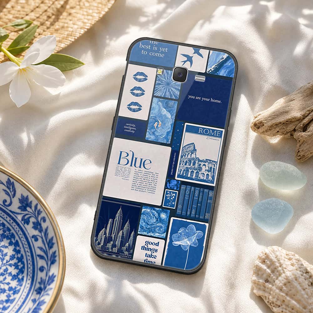 Samsung Galaxy J7 2015 Cover - ONation Aesthetic Collage Series - HQ Ultra Shine Premium Infinity Glass Soft Silicon Borders Case