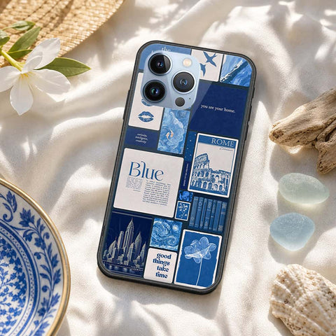 iPhone 13 Pro Cover - ONation Aesthetic Collage Series - HQ Ultra Shine Premium Infinity Glass Soft Silicon Borders Case