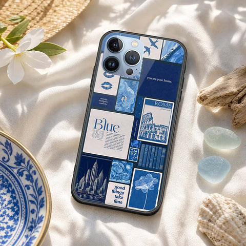 iPhone 13 Pro Max Cover - ONation Aesthetic Collage Series - HQ Ultra Shine Premium Infinity Glass Soft Silicon Borders Case