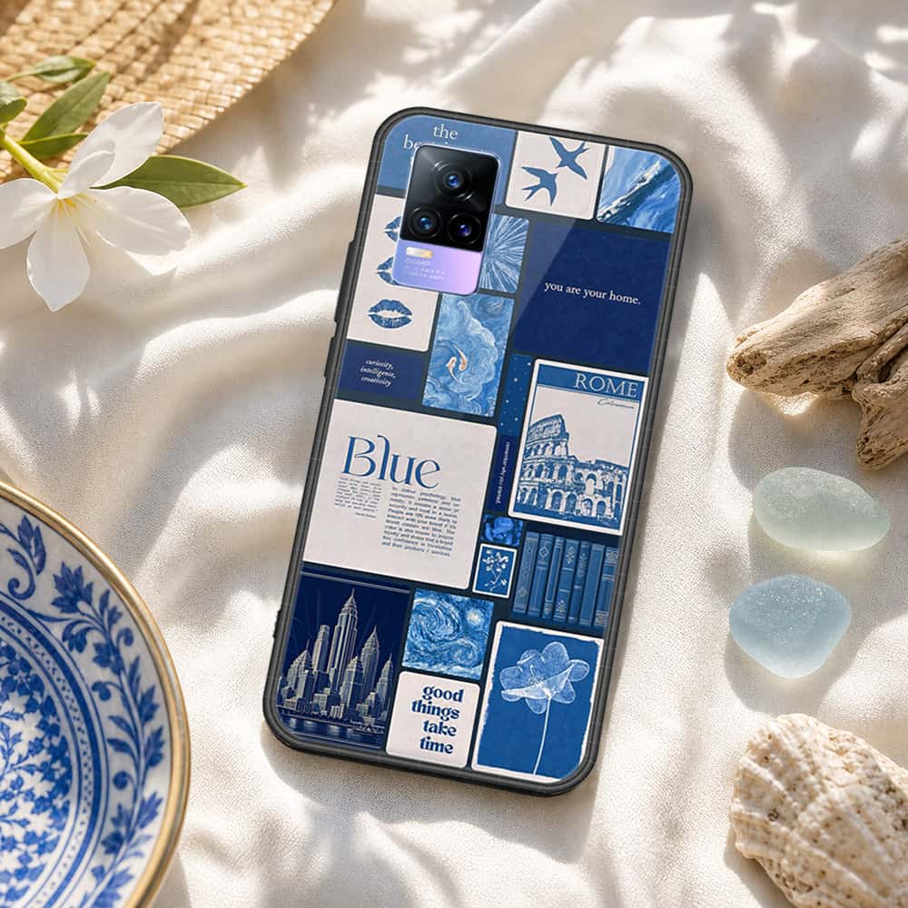 Vivo Y73 Cover - ONation Aesthetic Collage Series - HQ Ultra Shine Premium Infinity Glass Soft Silicon Borders Case