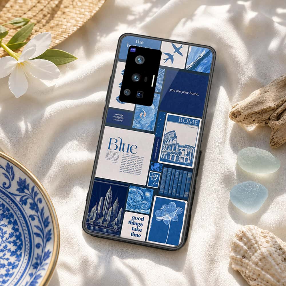 Vivo X70 Pro Cover - ONation Aesthetic Collage Series - HQ Ultra Shine Premium Infinity Glass Soft Silicon Borders Case