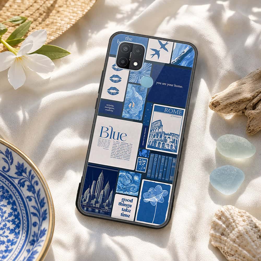 Oppo A15 Cover - ONation Aesthetic Collage Series - HQ Ultra Shine Premium Infinity Glass Soft Silicon Borders Case
