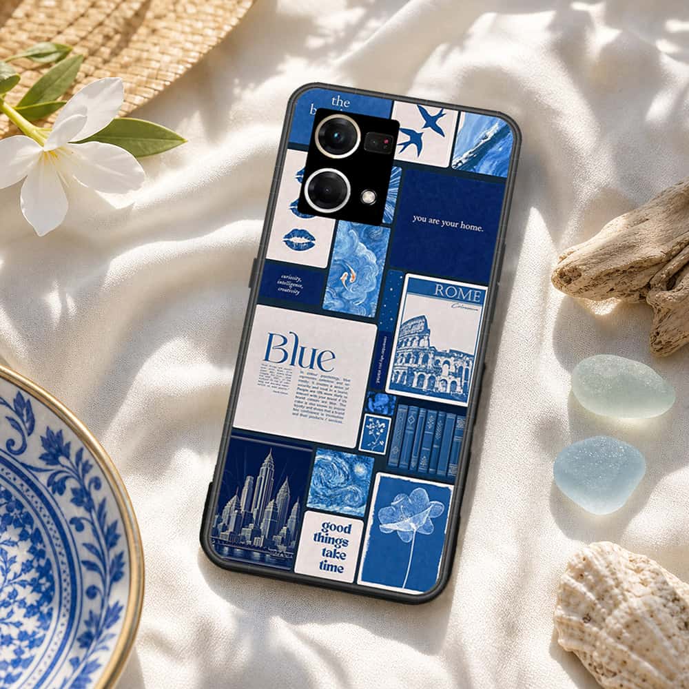 Oppo Reno 7 4G Cover - ONation Aesthetic Collage Series - HQ Ultra Shine Premium Infinity Glass Soft Silicon Borders Case