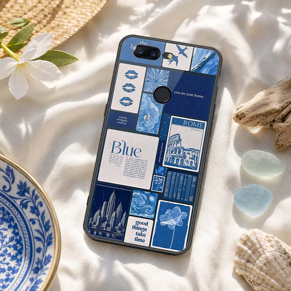 OnePlus 5T Cover - ONation Aesthetic Collage Series - HQ Ultra Shine Premium Infinity Glass Soft Silicon Borders Case