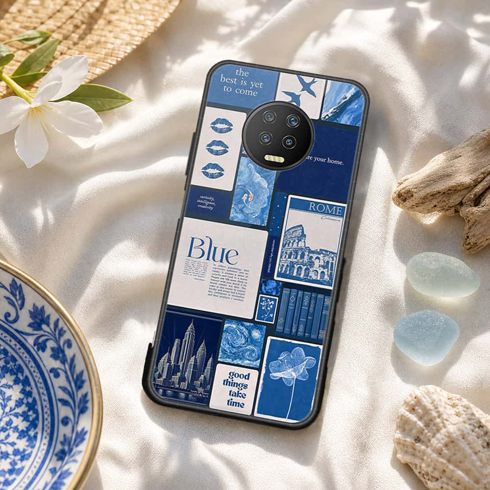 Infinix Note 7 Cover - ONation Aesthetic Collage Series - HQ Ultra Shine Premium Infinity Glass Soft Silicon Borders Case