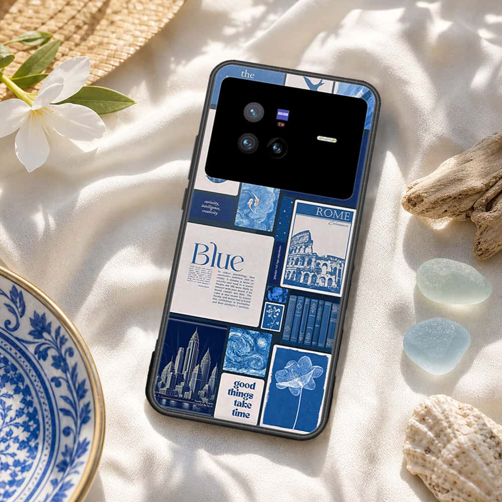 Vivo X80 Cover - ONation Aesthetic Collage Series - HQ Ultra Shine Premium Infinity Glass Soft Silicon Borders Case