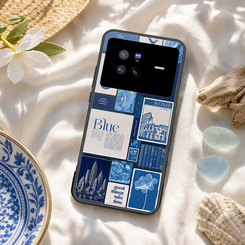Vivo X80 Cover - ONation Aesthetic Collage Series - HQ Ultra Shine Premium Infinity Glass Soft Silicon Borders Case