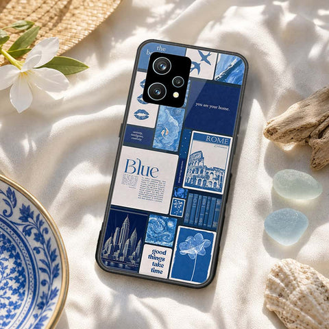 Realme 9 Pro Plus  Cover - ONation Aesthetic Collage Series - HQ Ultra Shine Premium Infinity Glass Soft Silicon Borders Case