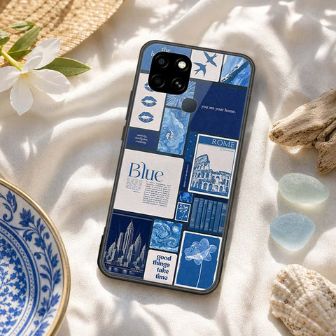 Infinix Smart 6 Cover - ONation Aesthetic Collage Series - HQ Ultra Shine Premium Infinity Glass Soft Silicon Borders Cas