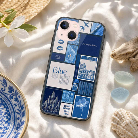 iPhone 14 Plus Cover - ONation Aesthetic Collage Series - HQ Ultra Shine Premium Infinity Glass Soft Silicon Borders Case