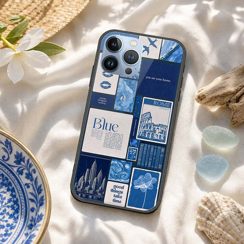 iPhone 14 Pro Max Cover - ONation Aesthetic Collage Series - HQ Ultra Shine Premium Infinity Glass Soft Silicon Borders Case