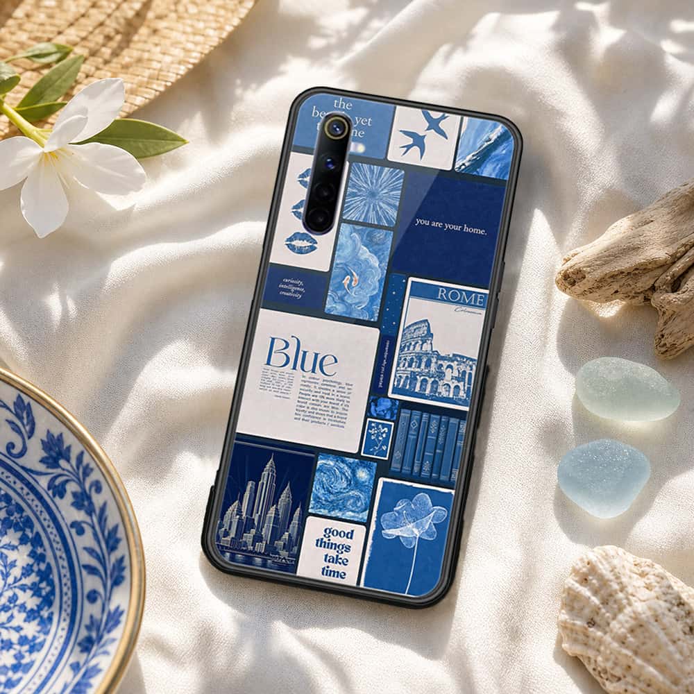 Realme 6 Cover - ONation Aesthetic Collage Series - HQ Ultra Shine Premium Infinity Glass Soft Silicon Borders Case