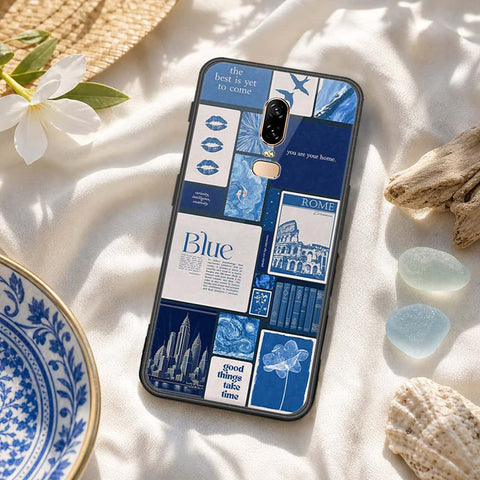 OnePlus 6 Cover - ONation Aesthetic Collage Series - HQ Ultra Shine Premium Infinity Glass Soft Silicon Borders Case